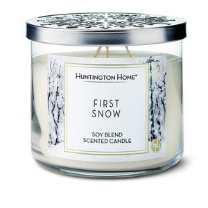 HUNTINGTON HOME FIRST SNOW SOY BLEND SCENTED LARGE CANDLE